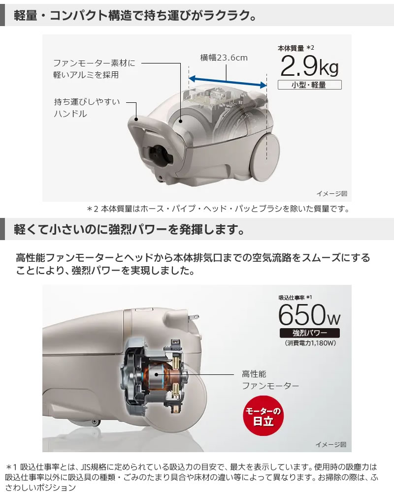 CV-KP300Lは軽量コンパクト構造で持ち運びが楽々